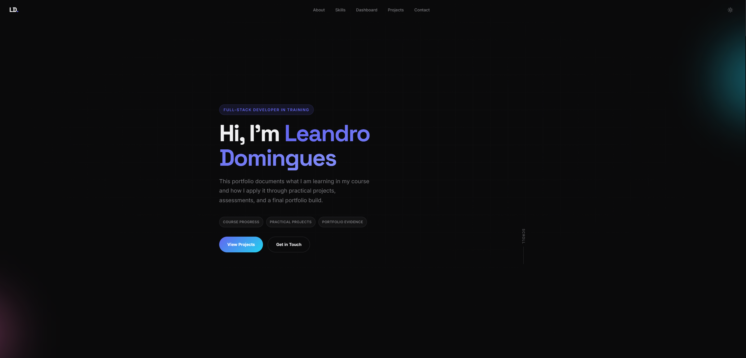 Portfolio website screenshot